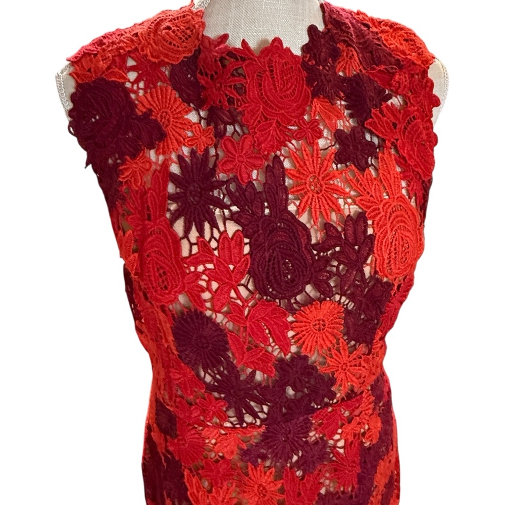 Anthropologie HD in‎ Paris lace garden sleeveless sheath dress sz 12 - Picture 8 of 14